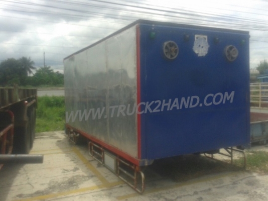 ตู้บรรทุก ตู้แห้ง 3 ประตู ยกลงจากรถ ISUZU NPR 120 แรง ภายในยาว 4.85 เมตร กว้าง 2.06 เมตร สูง 1.82 เมตร