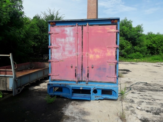 ตู้บรรทุก ตู้แห้ง 3 ประตู ยกลงจากรถ ISUZU NPR 120 แรง ภายในยาว 4.85 เมตร กว้าง 2.06 เมตร สูง 1.82 เมตร