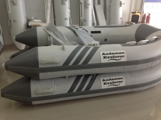 ขายเรือยางเป่าลมไฟเบอร์กลาสและพีวีซี