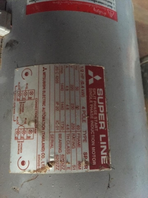 ขายมอเตอร์ 0.5HP MITSUBISHI มือสองครับ ขายมอเตอร์ 0.5HP MITSUBISHI มือสองครับ