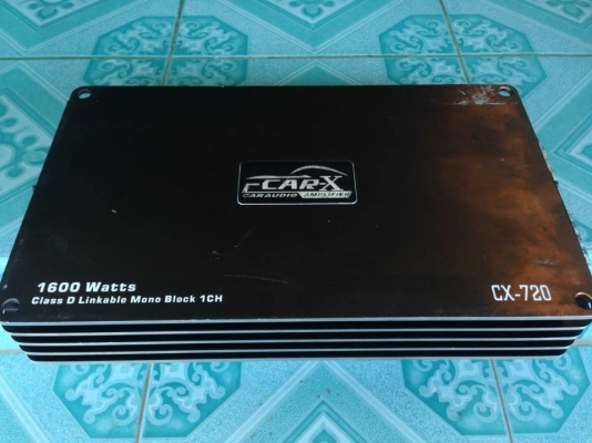 แอมป์คลาสดี CAR-X CX-720 มือสองสภาพใช้งานปกติ ไม่ฝาหลัง เบสแน่นแรงดีขับซับ10&quot;-12&quot;หล่อได้ ขาย 2550 บาท สนใจ0892425454 อยู่สระบุรีส่งได้