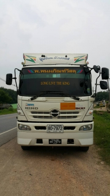 ขายรถบรรทุก 22 ล้อพ่วงแม่ลูกดัมพ์ HINO MEGA 380 แรงม้าปี 2555 ลูกพ่วงสามมิตร 3 เพลา ราคา 2850000