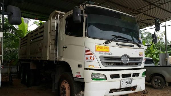 ขายรถบรรทุก 10 ล้อดัมพ์ HINO MEGA 380 แรงม้าปี 2550 มีระบบลากพ่วง ราคา 1800000