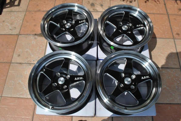 ขายล้อ AAW ขอบ15X7.25 +35 4H100 สี GLOSS BLACK/ML/MW
