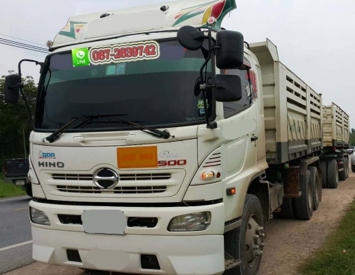 ขายรถพ่วงดัมพ์ แม่-ลูก 22 ล้อ HINO 380 แรงม้า ปี 2555 ไมล์ 105,XXX กม.