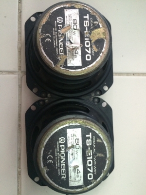 ลำโพงPioneer TS-E1070 4นิ้ว 2ทาง 80W กรวยโพลี Made in Japan มือ2 ญี่ปุ่น