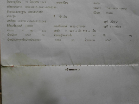 รถอีซูซู 6 ล้อรั้ว NKR 130 แรงม้า. ปี 47     สนใจติดต่อ  081 - 6079515