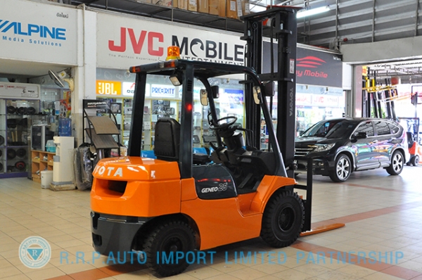 ขายรถโฟล์คลิฟท์มือสอง TOYOTA รุ่น 7FD25 ราคา xxx,xxx บาท นำเข้าจากประเทศญี่ปุ่น 100\% ไม่เคยใช้งานในไทย