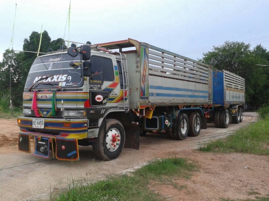 ขายรถพ่วง HINO FM3M ดั้มแม่-ลูก 3 คาน วางเครื่อง P11C 320 แรงม้า คัสซีสวยตลอดเส้น ช่วงล่างดี ยางเต็ม แอร์เย็น ทะเบียนพร้อมโอนครับ