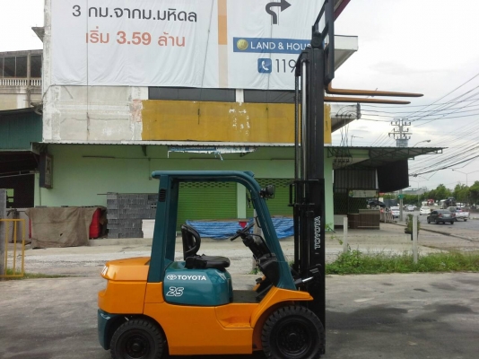 TOYOTA 7FD25ขนาด2.5ตัน เสาสูง3เมตร เกียร์ออร์โต้ เครื่องยนต์ดีเซล1DZ2ยางตันใหม่4เส้น รับประกันเครื่องเกียร์