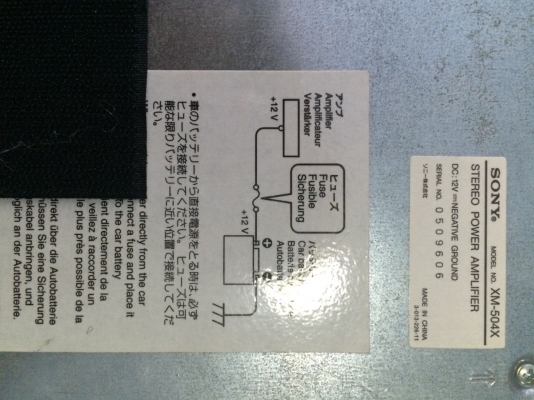 SONY -504X 4CH 50W*4 CROSSOVER ในตัว 50 W RMS x4 at 4 ohm 65 W RMS x4 at 2 ohm 130 W RMS x2 at 4 ohm สภาพสวย มือ2 ญี่ปุ่น