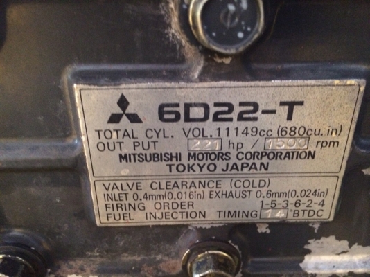 ขายเครื่องปั่นไฟ  MITSUBISHI  6D22T 150 KW.