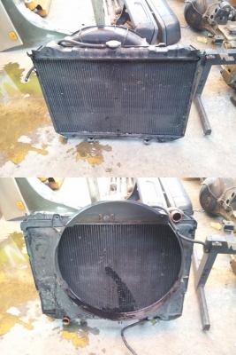 หม้อน้ำ Terrano I ดีเซล หลอดทองแดง พร้อมบังลมสภาพสวย