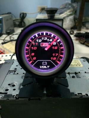 เกจวัดโวลท์ auto gauge หน้าดำ เข็มกวาด แท้ มือ2 ญี่ปุ่น