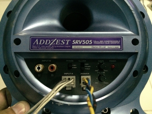 Sub Basuga ADDZEST SRV505 120W มีไฟนีออนสีในตัวปรับให้ค้างหรือตามจังหวะเสียงเบส รีโมทมีไฟสีฟ้า Made in Japan มือ2 ญี่ปุ่น Sub Basuga ADDZEST SRV505 120W มีไฟนีออนสีในตัวปรับให้ค้างหรือตามจังหวะเสียงเบส รีโมทมีไฟสีฟ้า Made in Japan มือ2 ญี่ปุ่น
