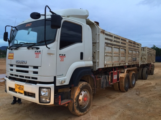 ขายรถบรรทุก 22 ล้อพ่วงแม่ลูกดัมพ์ ISUZU DECA 360 แรงม้าปี 2556 ลูกพ่วง 3 เพลาดัมพ์ ราคา 2400000