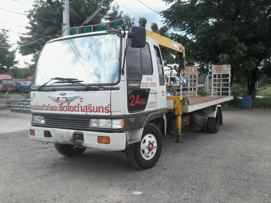 ขายรถ6ล้อHINOสิงห์ไฮเทค195แรงติดเครน3ตันพร้อมกระบะ สไลด์