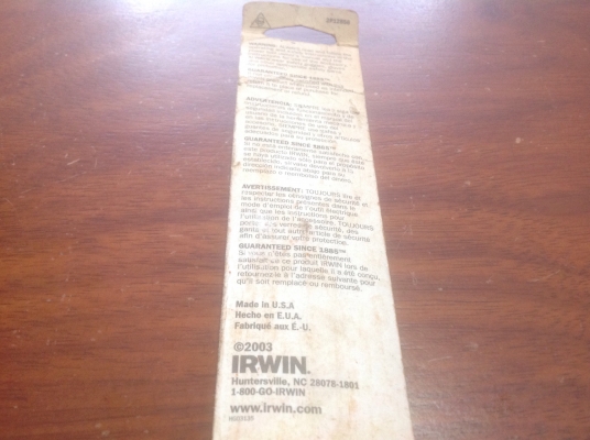 ขายดอกเจาะไม้ขนาด 1"  IRWIN SPEEDBOR 8816 มาในแพคเก่าเก็บ