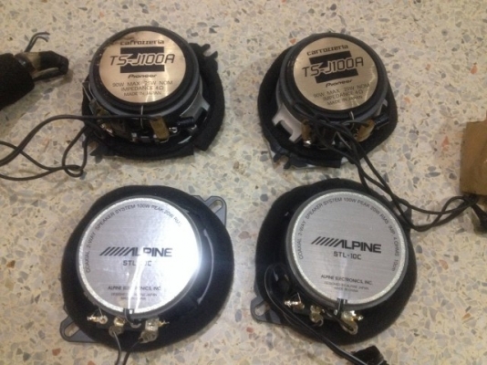 ลำโพง4นิ้ว2ทาง PIONEER กับ ALPINE ของเก่าญี่ปุ่นเเท้สภาพสวยคู่ละ