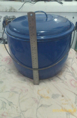 หม้ออวยอินาเมลหูหิ้ว เก่าขนาด ใส่น้ำมันเจียว