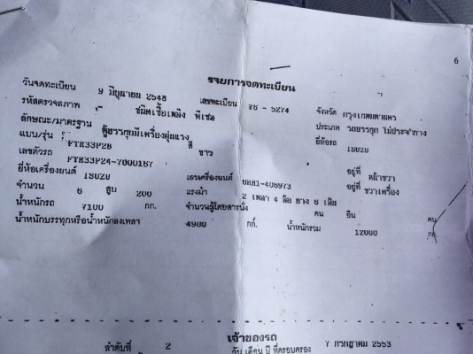 ISUZU  FTR   ปี48    ใช้งานแล้ว  229,160 กม  ราคา  850,000  บาท