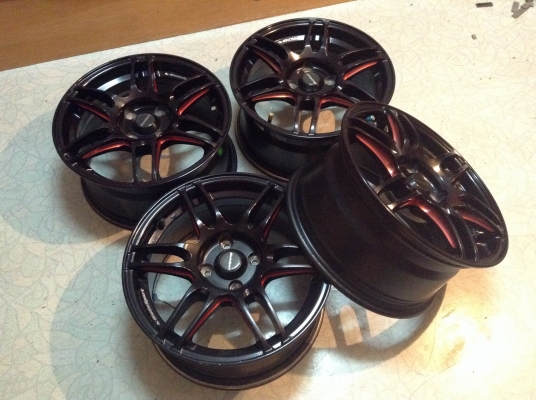 แม็ก Weds sport ขอบ 15 นิ้ว 4 รู 100 กว้าง 7 ออพ 38 สีดำขลิปแดงเดิมๆ แม็ก Weds sport ขอบ 15 นิ้ว 4 รู 100 กว้าง 7 ออพ 38 สีดำขลิปแดงเดิมๆ