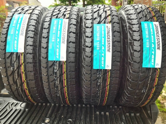 ยางใหม่ปี 15 BS 265 x 75 x 16 AT พร้อมล้อกล้วย ยางใหม่ปี 15 BS 265 x 75 x 16 AT พร้อมล้อกล้วย