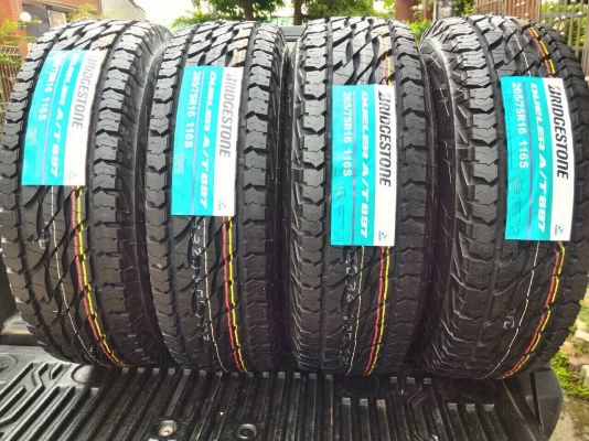 ขายยางใหม่ ปี 15 BS 265 x 75 x 16 AT พร้อมล้อลาย Bradley ขายยางใหม่ ปี 15 BS 265 x 75 x 16 AT พร้อมล้อลาย Bradley