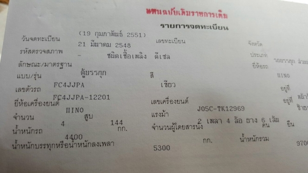 รถฮีโน่ 6 ล้อ ตู้แห้ง FC4J - 150 แรงม้า. ปี 48     สนใจติดต่อ  081 - 6079515