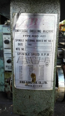 ******* Sold Out!! ******** สว่านแท่น King Kong ตัวใหญ่ Made in Taiwan ไฟ 380V. สภาพสวย สด พร้อมใช้!! 089-2499-123 นครปฐม