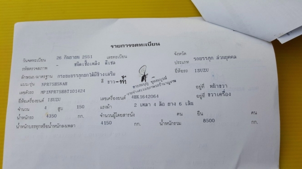 รถอีซุซุ 6 ล้อดั้ม NPR 150 แรงม้า ปี 51.    สนใจติดต่อ  081 - 6079515