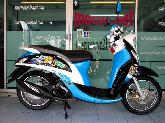 Fino i ลายแฟร์ชั่น สีฟ้าขาวดำ รถเดือน มีนาคม ปี57 รุ่นใหม่หัวฉีด ประหยัดน้ำมัน ไมล์ 2 หมื่นโล แถม 3 รายการ 24900