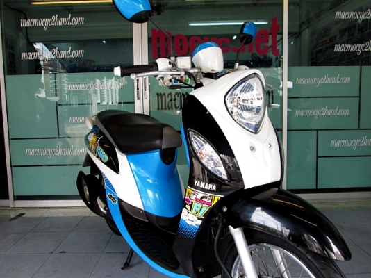 Fino i ลายแฟร์ชั่น สีฟ้าขาวดำ รถเดือน มีนาคม ปี57 รุ่นใหม่หัวฉีด ประหยัดน้ำมัน ไมล์ 2 หมื่นโล แถม 3 รายการ 24900