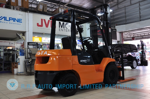 ขายรถโฟล์คลิฟท์มือสอง TOYOTA รุ่น7FD25 ราคา xxx,xxx บาท นำเข้าจากประเทศญี่ปุ่น 100\% ไม่เคยใช้งานในไทย