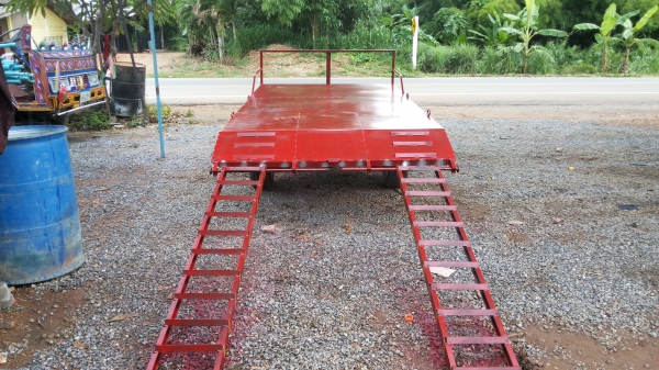 รถเทเลอร์ต่อใหม่บรรทุก3ตันช่วงล้างดีใช้แนบวิ่งนิ่มโชคใหญ่บรรทุกรถไถรถดำนาก็ดียาว350*175พร้อมใช้ส่งฟรี