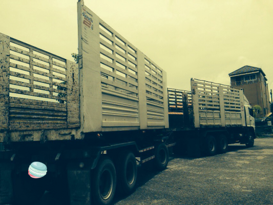 ขายไม่ต้องจ่ายดาวน์จ่ายค่าเปลี่ยนสัญญาหางพ่วงดัมพ์สามมิตร 3 เพลาปี 2558