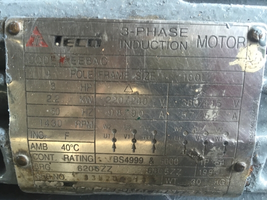 ขายปั้มน้ำ หัวปั้มเป็นสแตนเลส ไฟ380 มอเตอร์2แรง