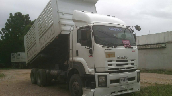 ขายรถบรรทุก 22 ล้อพ่วงแม่ลูกดัมพ์ ISUZU DECA 360 แรงม้าปี 2553 ลูกพ่วงสามมิตร 3 เพลาปี 2554 ราคา 2750000