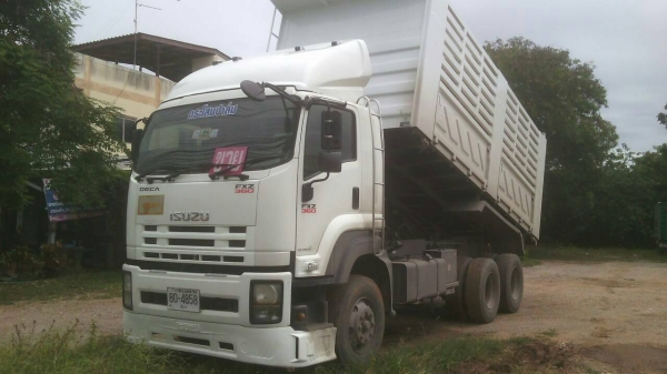 ขายรถบรรทุก 22 ล้อพ่วงแม่ลูกดัมพ์ ISUZU DECA 360 แรงม้าปี 2553 ลูกพ่วงสามมิตร 3 เพลาปี 2554 ราคา 2750000