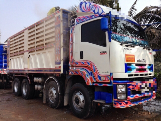ขาย ISUZU 360 พ่วงแม่ลูก กระบะเหล็กคอกเกษตรดั๊ม รถปี 56