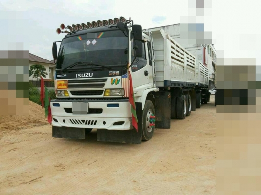รถสิบล้อ Isuzu DECA 270 ยูโร 2 ปี48 ดั้มสามมิตร พ่วงแม่ลูกรถสวยเดิมบาง ยางดี