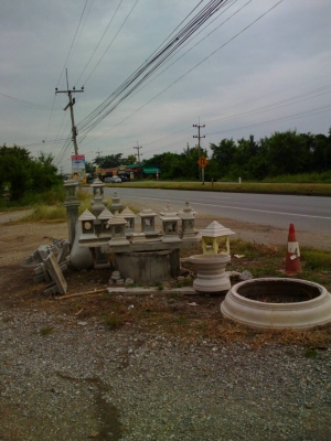 รับผลิต จำหน่าย ออกแบบและติดตั้ง คิ้วบัวปูน เสาโรมัน หัวเสา บัวปั้น เจดีย์รูปทรงระฆัง