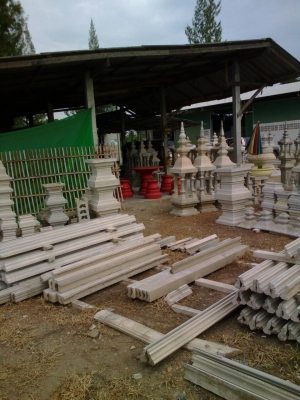 รับผลิต จำหน่าย ออกแบบและติดตั้ง คิ้วบัวปูน เสาโรมัน หัวเสา บัวปั้น เจดีย์รูปทรงระฆัง