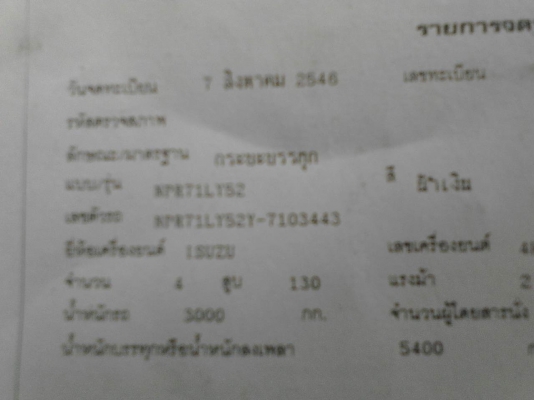 รถอีซูซู 6 ล้อรั้ว NPR 130 แรงม้า. ปี 46    สนใจติดต่อ  081 - 6079515