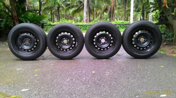 ขายกระทะล้อพร้อมยางขอบ14 ทั้งชุด ราคา3,000฿ ยางบริสโตน ปี12 (ขายแล้ว)