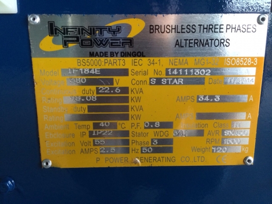 ขาย เครื่องปั่นไฟ 22 KVA ( 120,000 บาท ) ขาย เครื่องปั่นไฟ 22 KVA ( 120,000 บาท )