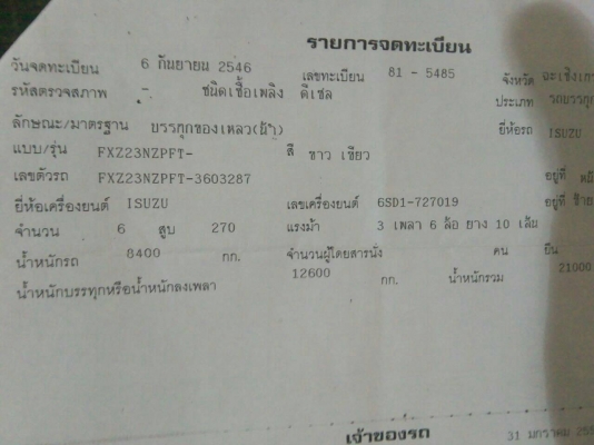 สิบล้อ แม่ลูก2เพา  อีซูซุ ยูโรทู 270 ปี46 บรรทุกน้ำ สภาพเดิมสวยพร้อมใช้งาน ทะเบียนพร้อมโอน ราคา1,250,000บ ต่อรอง