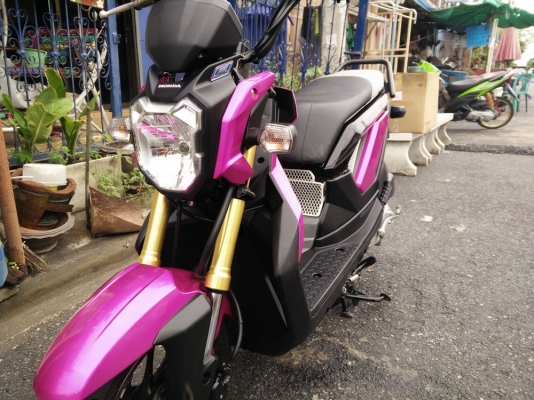 HONDA ZOOMER X ตัวใหม่ไมล์แดง รถปลายปี2014วิ่ง2xxxโล สีชมพูดำ สวยหวานไม่ซ้ำใคร พร้อมใช้งาน