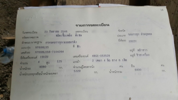 รถอีซุซุ 6 ล้อดั้ม NPR / เปลื่ยนเครื่อง 125 แรงม้า ปี 46.    สนใจติดต่อ  081 - 6079515