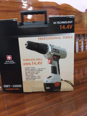สว่านและไขควงไร้สาย. Swiss Military Professional ของใหม่ในกล่อง. 14.4v